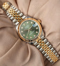 Rolex Datejust Oystersteel & Yellow Gold, olive green diamond dial