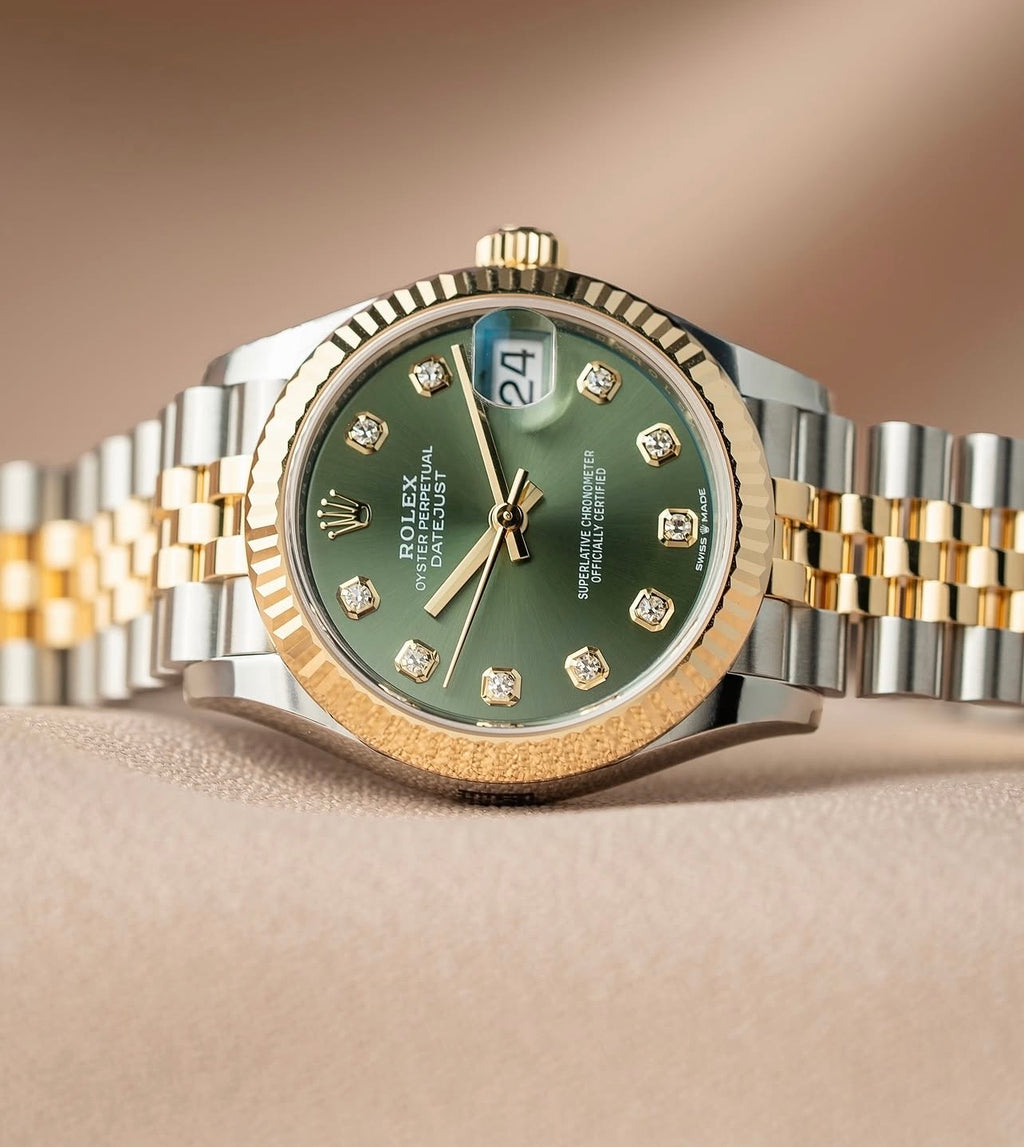 Rolex Datejust close up, fluted bezel